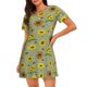 thumbnail image 1 of Disketp Sage Green With Sunflowers para Camisón Corto de Manga Corta para Mujeres, Camisón Cómodo con Escote Redondo, Bonito y Confortable, 1 of 6