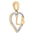thumbnail image 2 of 10K Yellow Gold Diamond Heart Pendant Dangling Initial L Cut Out Charm 0.10 Ct., 2 of 6