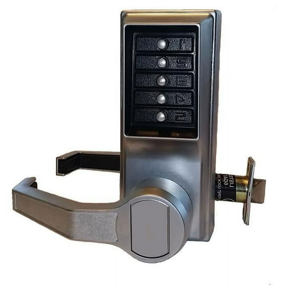 Simplex LL1011-26D Pushbutton Lever Lock with No Key Override - Satin Chrome