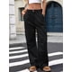 thumbnail image 5 of Pantalones Vaqueros Holgados para Mujer, Elásticos, Sueltos, de Cintura Alta y Pierna , Estilo Años 90, Y2K Negro L, 5 of 8