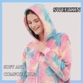 thumbnail image 3 of SWEETXIN Women's Snug Fit Starry One-Piece Pajamas, Glow-in-the-Dark Tie Dye Hooded Onesies Costume SizeL, 3 of 7