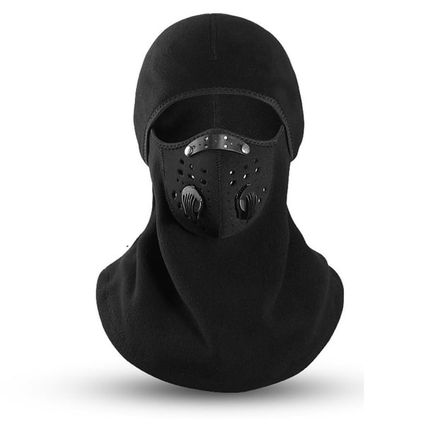 Pasamontañas de esquí con filtro, ventilación transpirable desmontable para hombre y mujer, forro polar resistente al viento, térmico, para esquiar y andar en bicicleta.