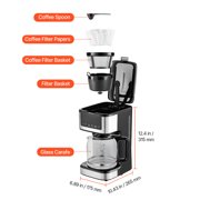KFFKFF Programmable 12-Cup Drip Coffee Maker with Touch Screen, 4-Hour Keep Warm Function, Adjustable Brew Strength, and 24-Hour Timer for Home Use