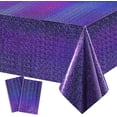 thumbnail image 1 of SINGOMON 2PCS Purple Table Cloth Glitter Purple Tablecloth Glitter Laser Disposable Tablecloth Waterproof Tablecloth Plastic Table Cloths Rectangular Table Covers for Purple Birthday Decorations, 1 of 6
