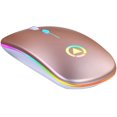 thumbnail image 1 of Computer Mouse, Rechargeable Wireless Silent Colorful LED Mice Optical Ergonomic Ergonomic Shape Gaming Mouse Rose Gold, 1 of 8