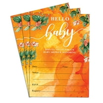 Hello Baby Orange Charming Baby Shower Invitation Elegant & Fun Designs for Boy & Girl 30 Card Perfect for Baby Celebration 5x7 in