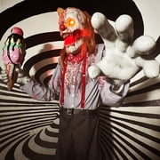 Haunted Hill Farm Haunted Hill Farm 6.9 ft. Motion-Activated I Scream Clown Halloween Animatronic by Tekky, HHSCREAMCLWN-1FLSA