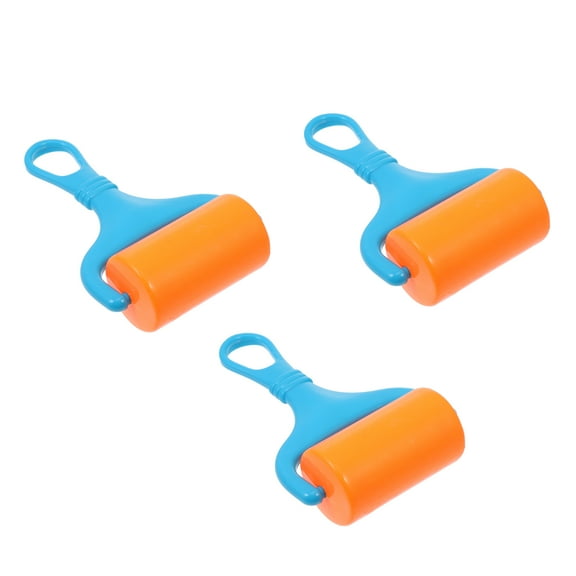 FELTECHELECTR 3Pcs Plastic Roller For Painting And Stamping Round Roller Shape