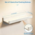 thumbnail image 3 of Sindcom 16inch Floating Shelves for Wall, Wall Shelves for Decor Storage, Wall Mounted Wood Shelves for Bedroom, Living Room, Bathroom, Kitchen, Picture Ledge Shelves, 5 Pack, White, 3 of 8