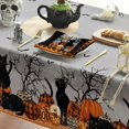 thumbnail image 4 of Halloween Tablecloth 52×70 Inch Rectangular, Buffalo Plaid Pumpkin Moon Cat Washable Table Cover for Party Picnic Dinner Decor, 4 of 6