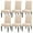 Beige, variant on 6-Pack Premium Stretch Dining Chair Covers – Elastic Slipcovers for Home, Office, Weddings & Hotel Décor, Furniture Protectors for Kitchen & Living Room, Thick 160gsm Fabric