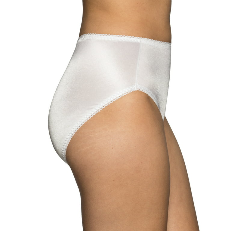 Vanity Fair 7 L Nylon Shimmery High Waist White Bikini Underwear