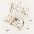 thumbnail image 2 of Mimifly Travel Jewelry Box for Women & Girls, Portable Mini Organizer Case (6.3"x4.3"x2"), PU Leather Dual Layer Storage for Rings, Necklaces, Earrings, Bracelets - Green, 2 of 6