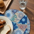 thumbnail image 3 of Boho Geometric Round 15 Inch Placemats Set of 6, Southwest Abstract Traditional Art HeatResistant Non Slip Place Mats for Dining Table, Wipeable Braided Kitchen Table Mats for Housewarming, 3 of 9
