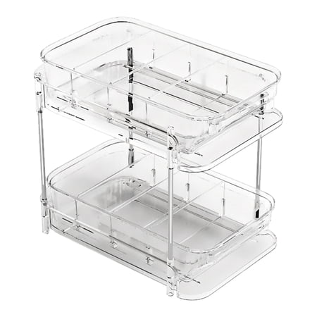 THOPBPRK Under Sink Organizer Sliding Drawer Storage Rack Multi Tier Cabinet Shelf Space Saving Utility Basket for Bathroom Vanity Kitchen Pantry Countertop Home Organization 1Pack B