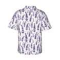 thumbnail image 3 of Balery Lavender Flowers Print Men's Hawaiian Shirts Short Sleeve Beach Shirt Relaxed Fit Vacation Button Down Shirts-Large, 3 of 9