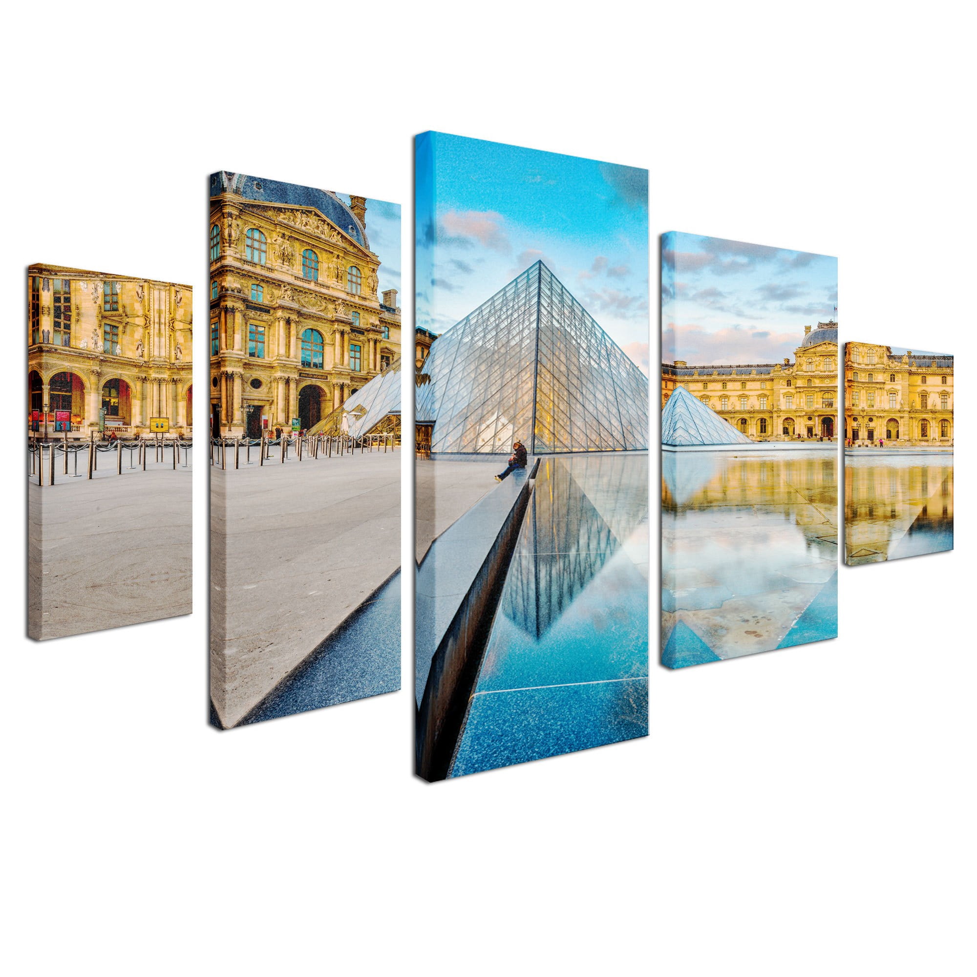 Trademark Fine Art "Louvre" Canvas Art by Mathieu Rivrin, 5-Panel Art Set