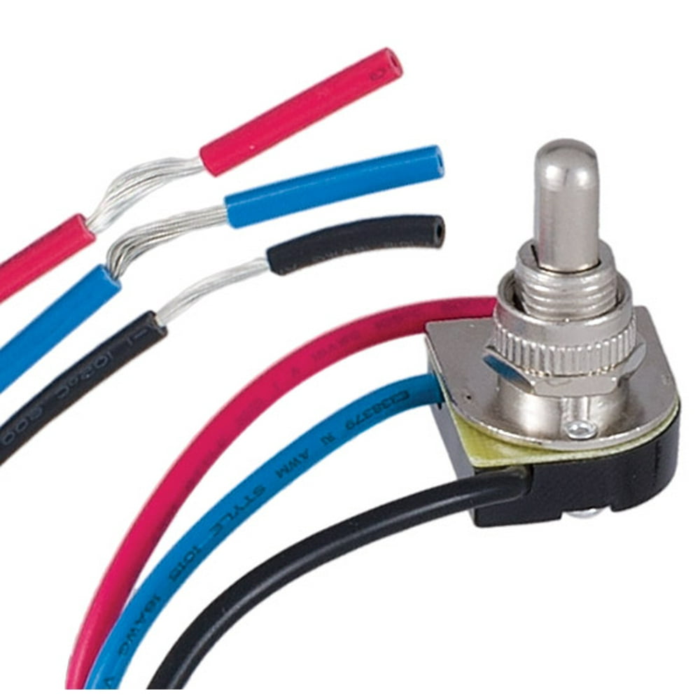 B&P Lamp® 3Way Nickel Push Canopy Switch