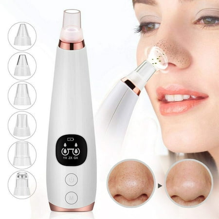 Blackhead Remover Vacuum Cleaners,USB Charge Facial Pore Cleaner Vacuum,Face Skin Care Blackhead Pore Suction LED Display With Free 6 Ajustable Probe for Women