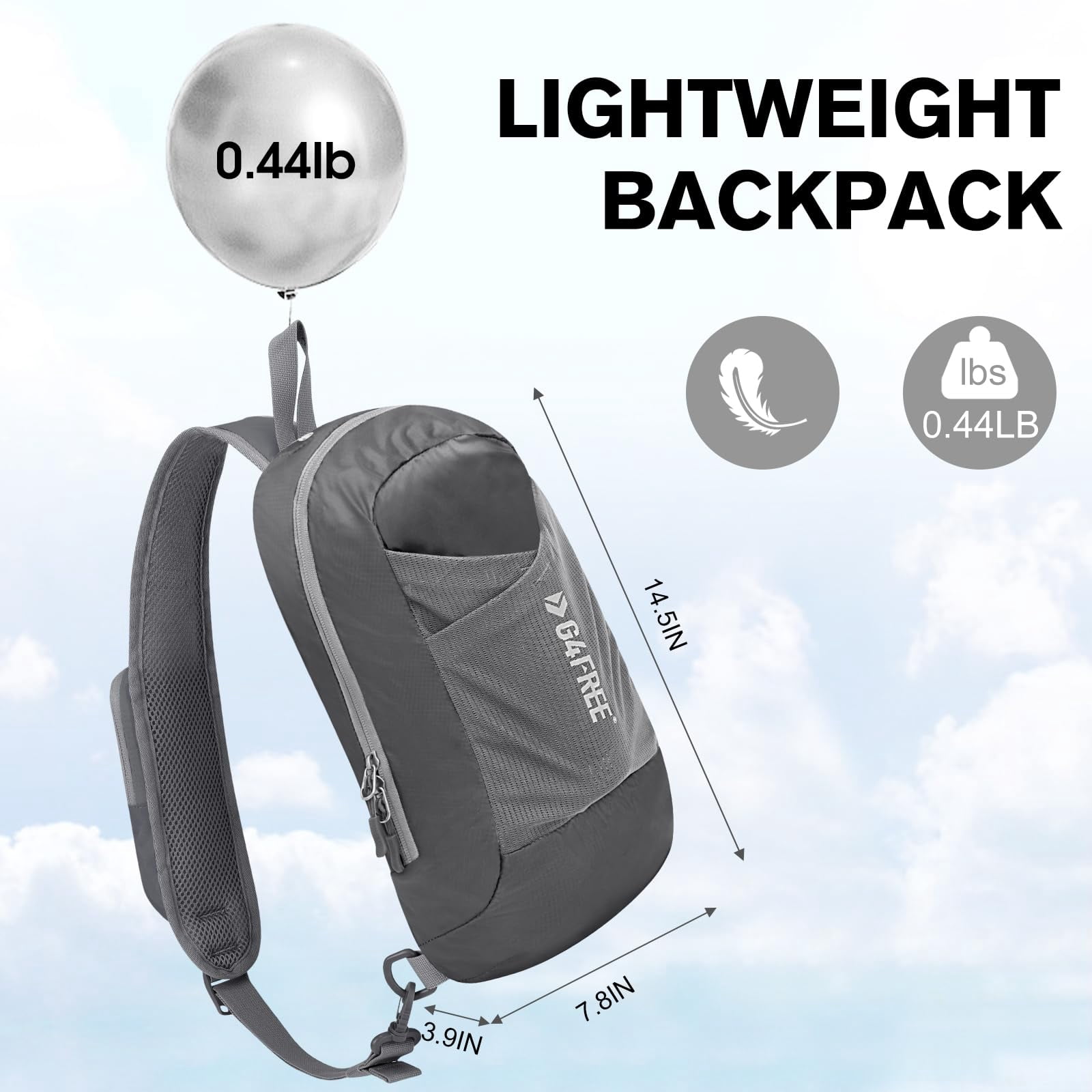 G4Free Sling Bag RFID Blocking Crossbody Backpack with Front Pocket Hiking Daypack Chest Bag for Women Men