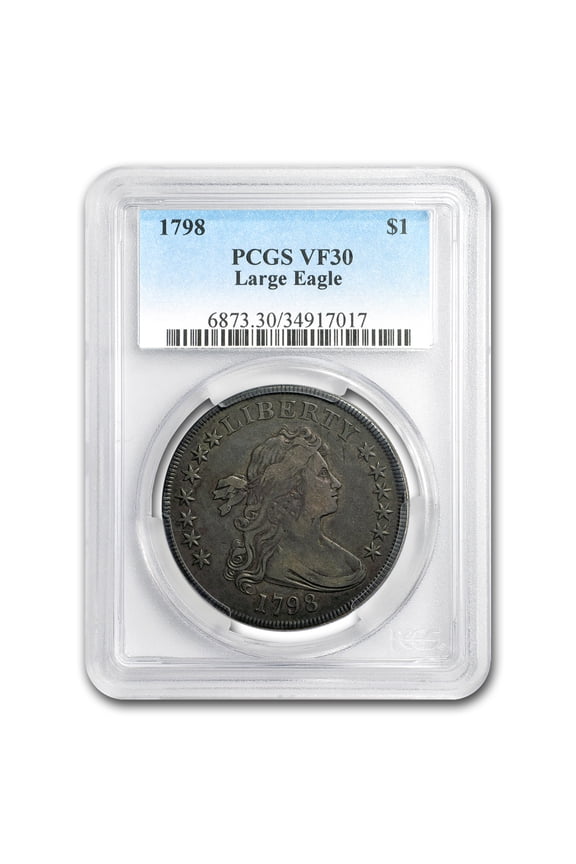 1798 Draped Bust Dollar Heraldic Eagle VF-30 PCGS
