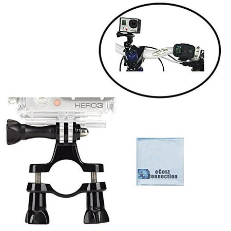 Handlebar & Seatpost Mount for Bikes. Use With GoPro HERO1, HERO2, HERO3, HERO3+, HERO4, HERO4 Session, HERO5 & eCostConnection Microfiber