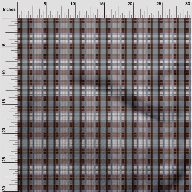 oneOone Polyester Lycra Maroon Fabric Madras Check Craft Projects Decor Fabric Printed By The Yard 56 Inch Wide