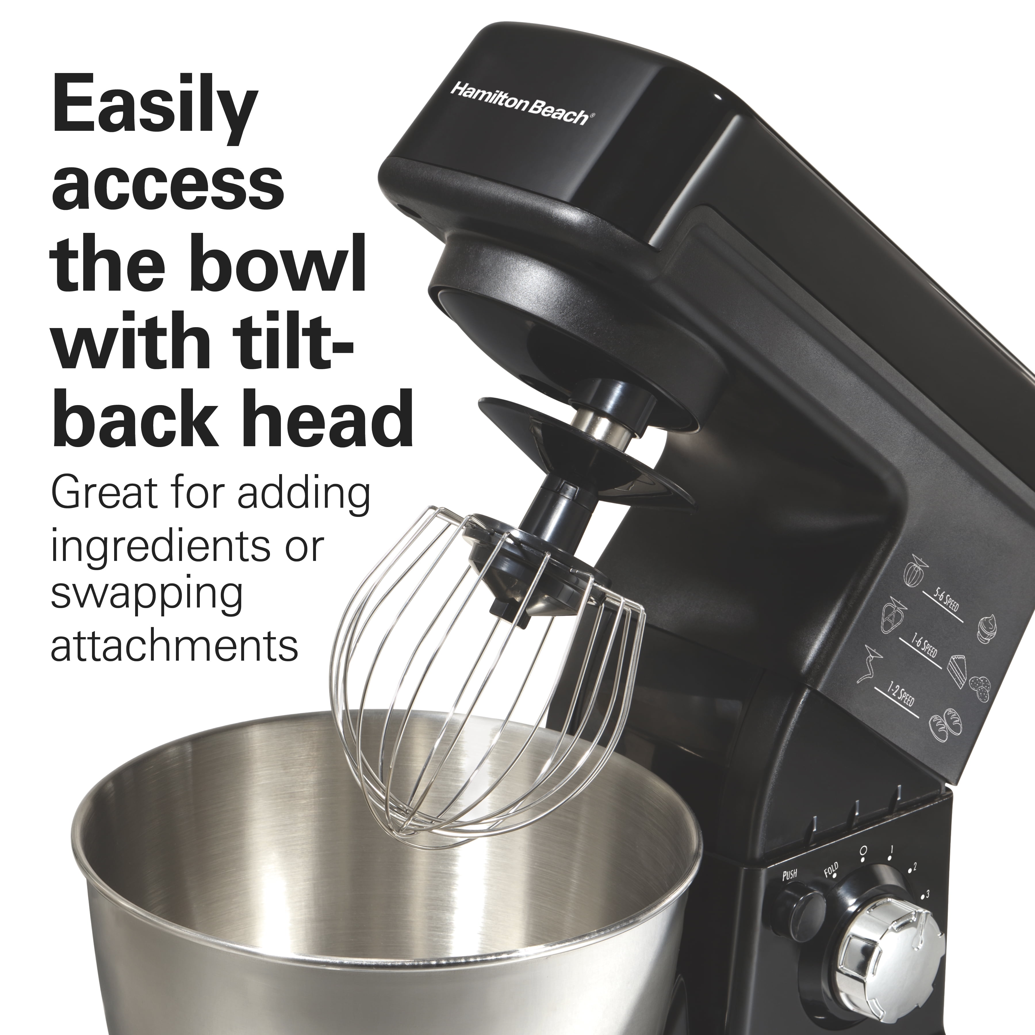 Hamilton Beach 3.5 Quart Stand Mixer for Kitchen, 6 Speeds