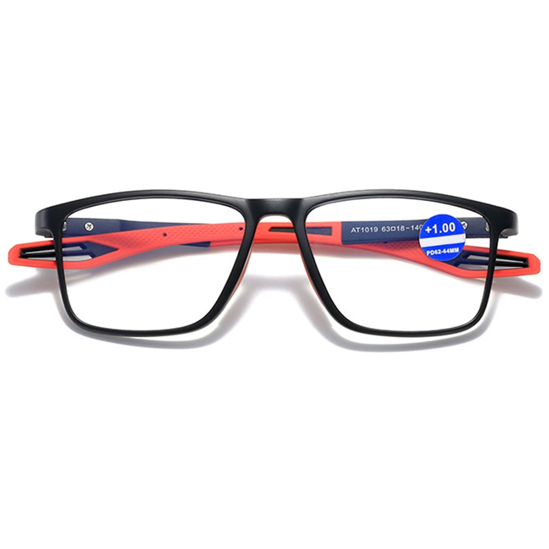 KOOSUFA Mens Blue Light Blocking Glasses Ultra Lightweight TR90 Stylish Eyewear Eyeglasses with Spring Hinges for Sport Computer Working Reading Gaming Black red