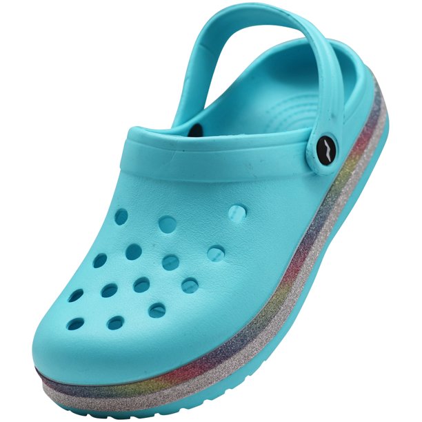 NORTY Women's Slip On Clog Sandal, Walking, Water Shoe 4141010B(M)US Aqua Glitter