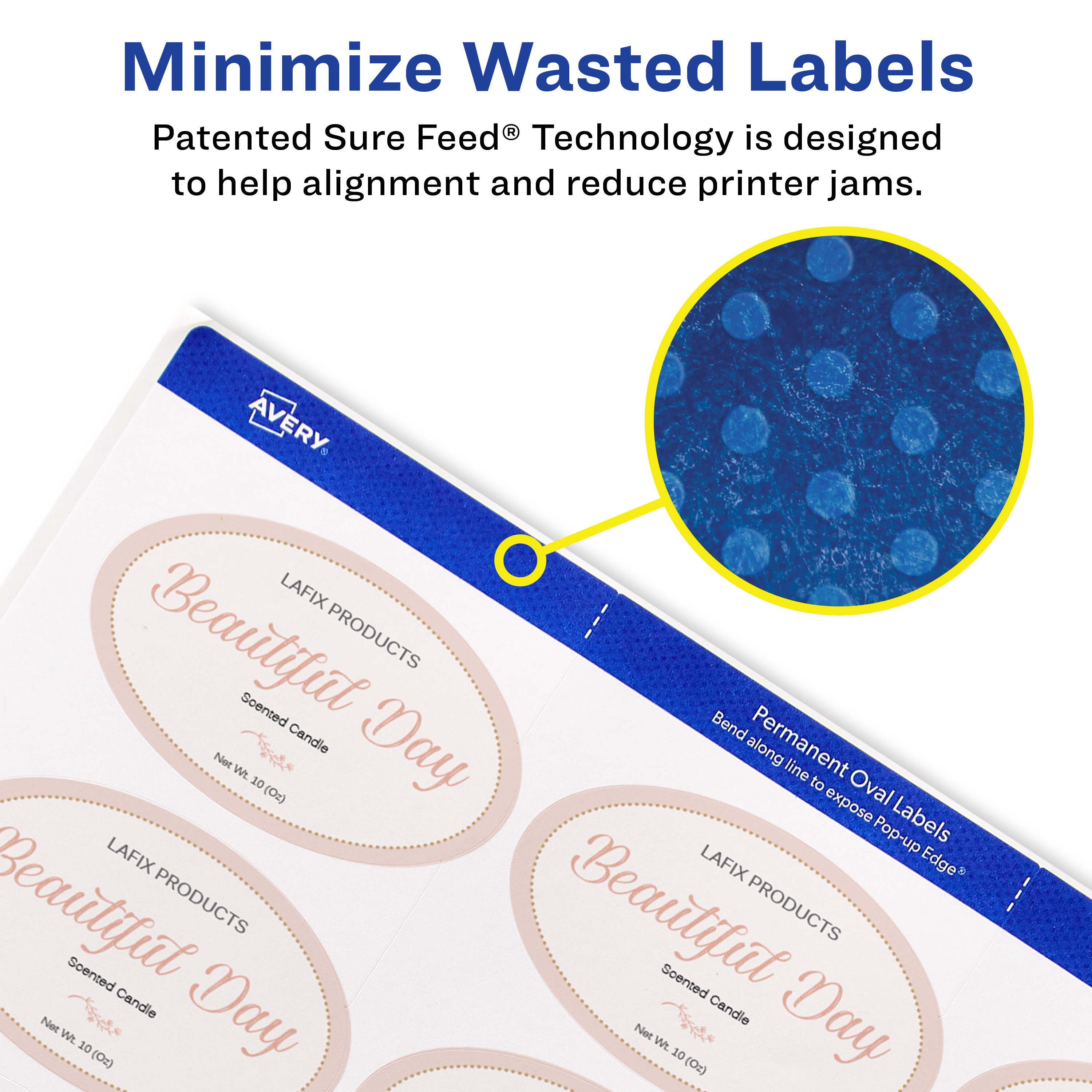 Avery Printable Oval Labels, 2" x 3-1/3", White, 200 Labels (22570)