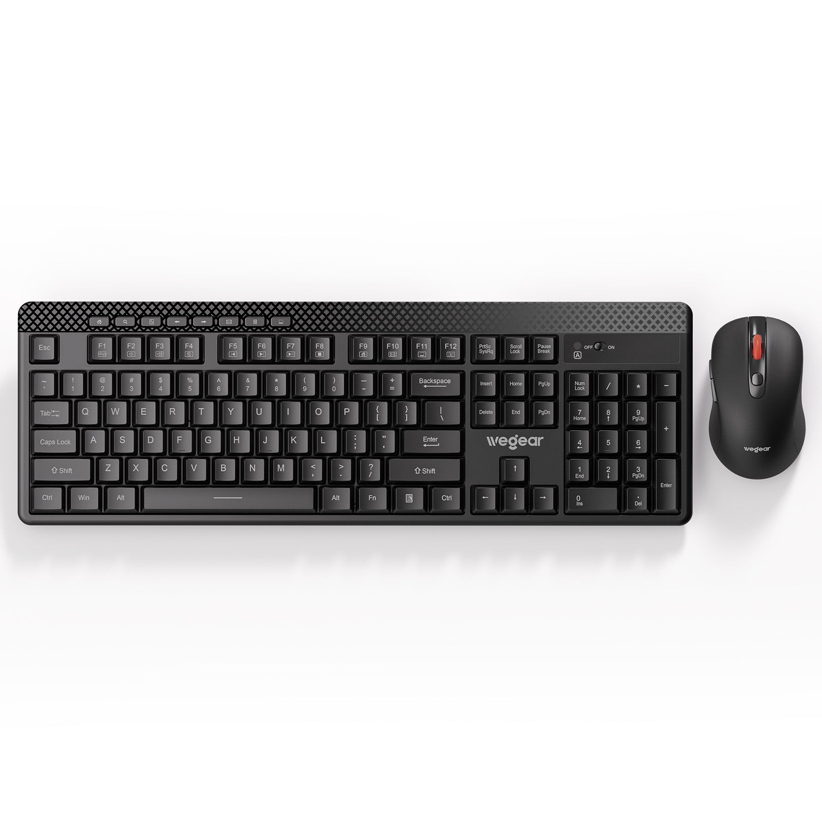 Silent Wireless Keyboard and Mouse Combo,2.4 GHz 104 Full Size Keyboard , 8 Multimedia Keys, 6-Button Mouse,Portable for Windows,Mac Os,Desktop,Laptop,PC
