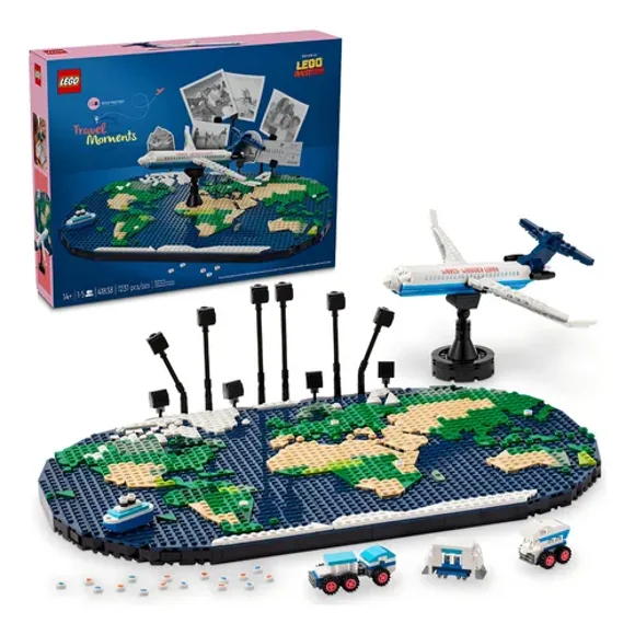 LEGO® Momentos de Viaje: Juguete de Construcción Mapamundi para Construir y exhibir, Divertido Regalo para familias y viajeros 41838
