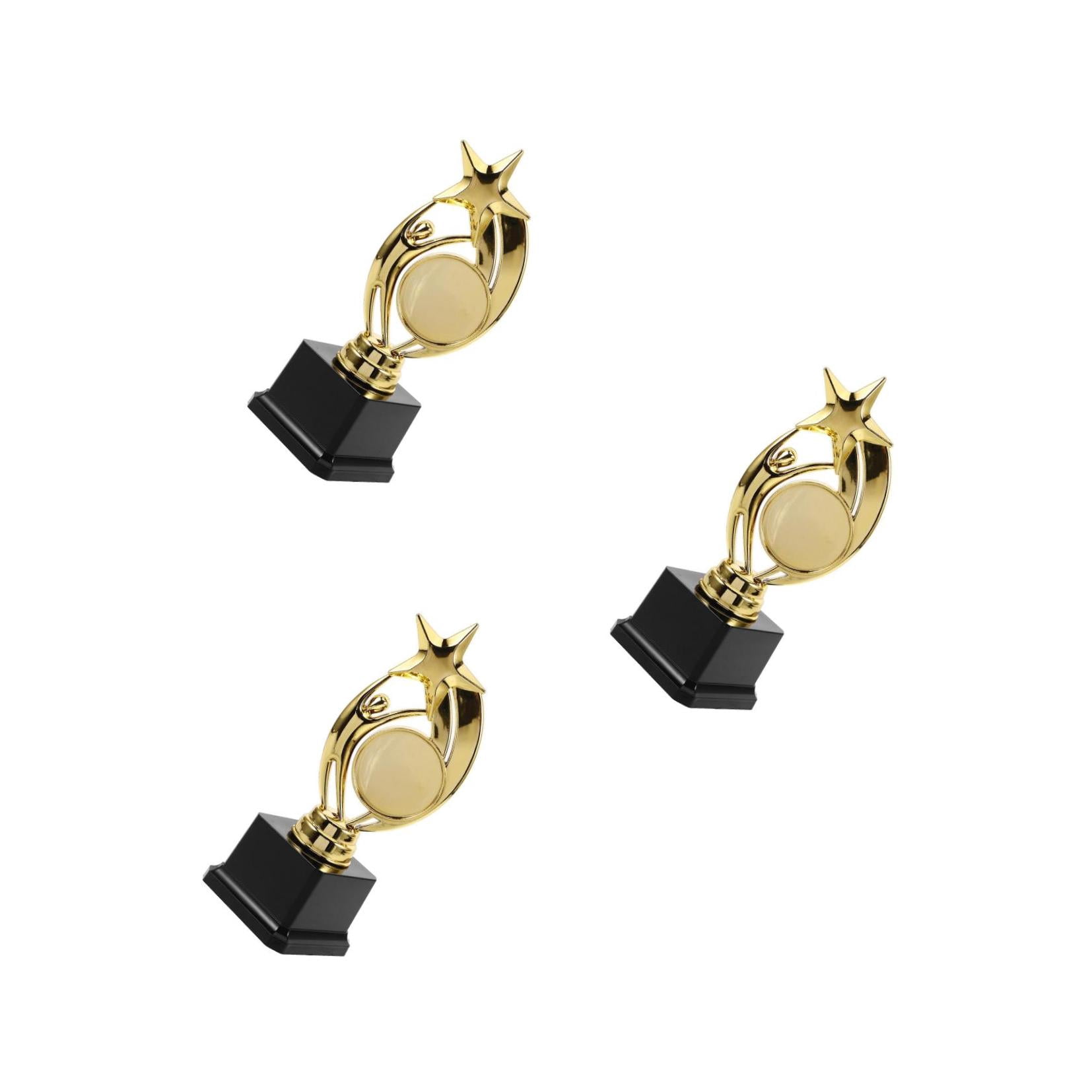 Masteelf 3pcs Plastic Gold Award Trophy Golden Winner Award Statue for Party Favors School Award Game Prize Appreciation Decoration