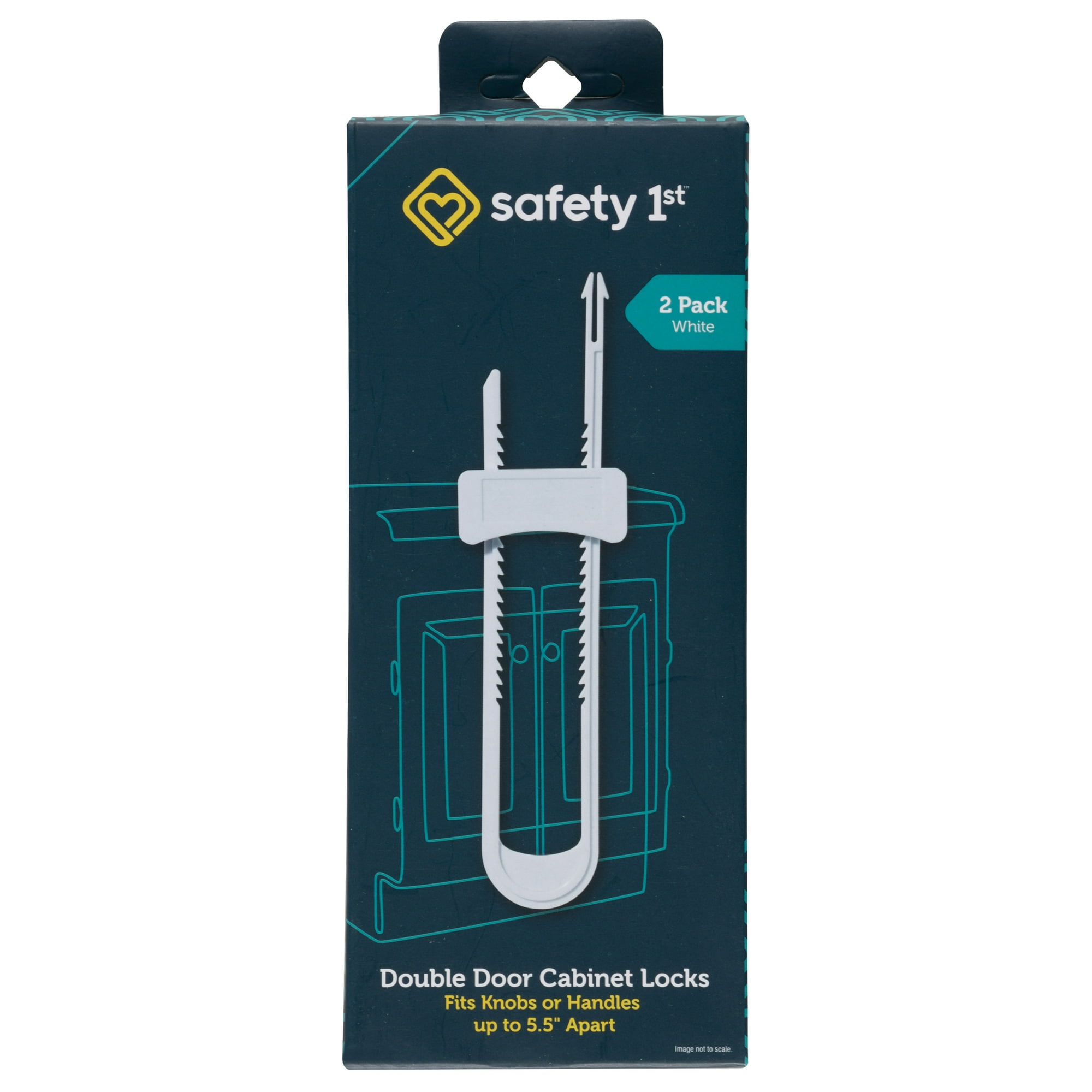 Safety 1st Double Door Baby-Proofing Cabinet Lock (2pk), White, Toddler