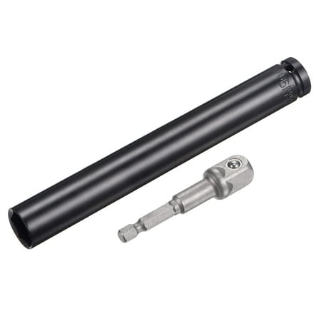 

Uxcell Socket Accessory Set 19mm Extra Long Deep Socket 1/4 Hex Shank Impact Adapter with 1/2 Drive