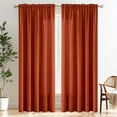 thumbnail image 1 of Terracotta Curtains 84 Inch Length,Burnt Orange Window Curtain for Living Room 2 Panels,Semi Sheer Privacy Rod Pocket Curtains Rustic Drapes, 1 of 5
