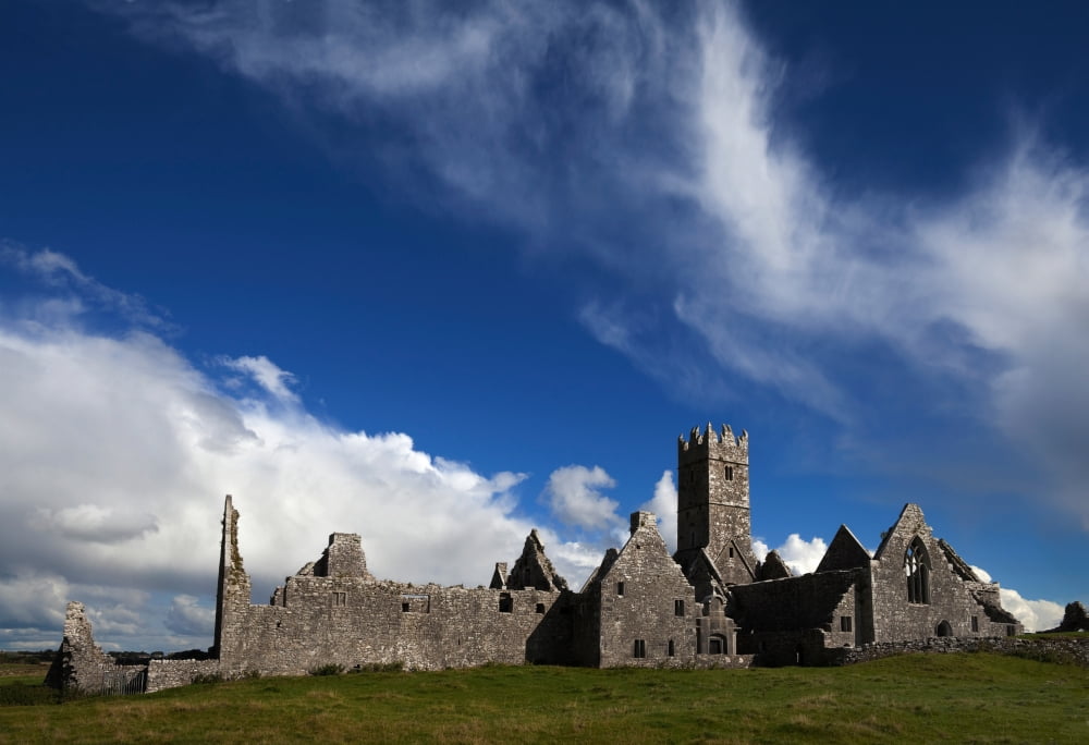 Ross Errilly Franciscan Friary (1351) despite being expelled by Cromwell in 1656 the monks returned finally abandoning the friary in 1753 Near Headford County Galway Ireland Canvas Art - Panoramic Ima