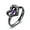 Stainless Steel/Black, variant on Stainless Steel Fashion Ring AAA Zirconia Women Heart B456-Stainless Steel/Black-9