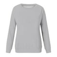 thumbnail image 4 of Kagetolytai Chandails pour Femmes Mode Décontractée Unie Manches Longues Col Rond Chandail Haut Blouse Chandails à Capuchon pour Femmes Gris m, 4 of 5