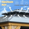 thumbnail image 6 of Richryce 12'x16' Hardtop Gazebo, Wood Gazebo with Black Double Polycarbonate Hardtop Roof, 6 of 10