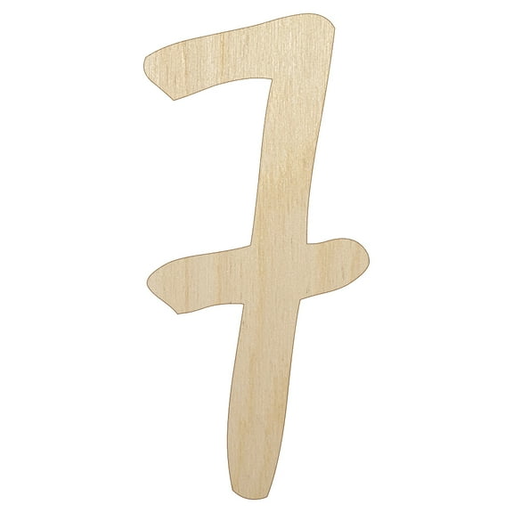 Number 7 Seven Felt Marker Font Wood Shape Unfinished Piece Cutout Craft DIY Projects - 4.70 Inch Size - 1/8 Inch Thick