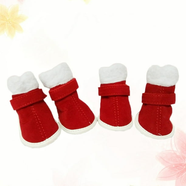 4Pcs Pet Dogs Winter Shoes Windproof Booties Anti slip Shoes Pet Dog Boots for Pet Dog 5 Yards Red Walmart