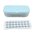 thumbnail image 3 of 24-Grid Silicone Ice Cube Tray with Lid for Kitchen - Blue Freezer Mold Set, 3 of 8