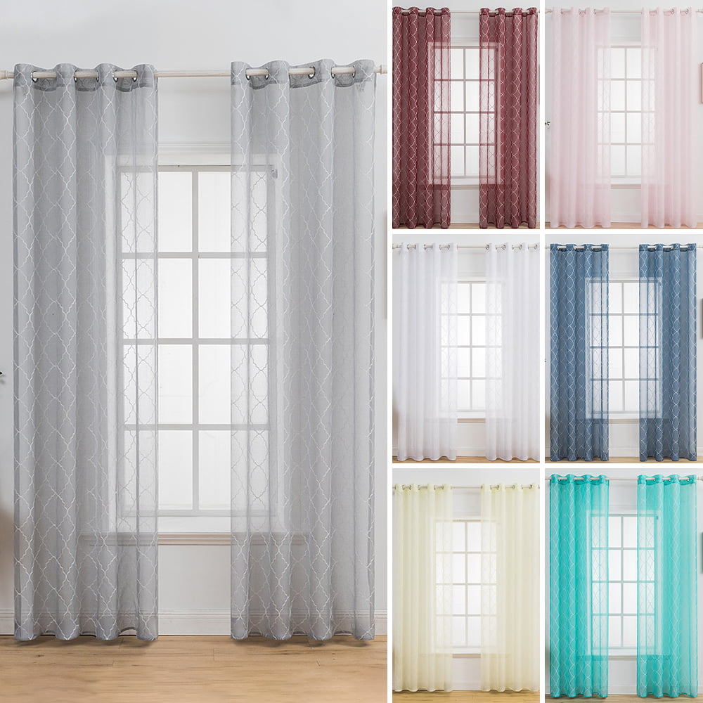 Luxurious Fancy Foel Curtains Ready Made Eyelet Ring Top Lined Curtain Pair 