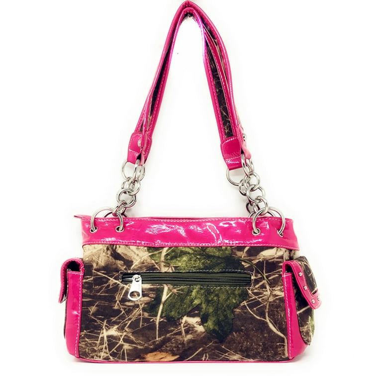 Premium Rhinestone Camouflage Cross Leather Women s Handbag Purse Matching Wallet One Set in Multi Colors Walmart
