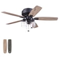thumbnail image 1 of Prominence Home Magonia 52 Inch Ceiling Fan with Pull Chain, Flush Mount, Black, 1 of 12