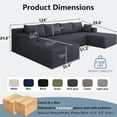 thumbnail image 2 of ODUWA Modular 124" U-Shaped Boneless Sofa, Premium Corduroy Deep Seat Cloud Couch with Wide Armrests, No Assembly, 2 of 9