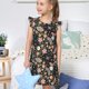 thumbnail image 4 of Balery Floral Insects Camisón de princesa para niñas, pijama de algodón con mangas abullonadas, suave y bonito.-Medium, 4 of 6