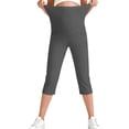 thumbnail image 3 of Only Moment Womens Knee Length Shorts Blended Fabric High Waisted Work Travel Pants with Pockets Stretchy Business Casual Slacks Yoga Shorts Dark Gray,XL, 3 of 5